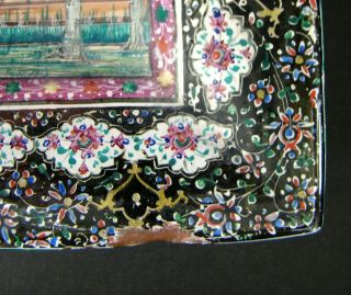 & Antique Islamic Mosque Large Hand Painted Enamel COPPER PLAQUE 6