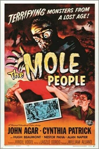 The Mole People Vintage Horror Movie Poster Monsters Dame In Distress 24x36