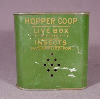 Antique Hooper Coop Live Box Grasshoppers Crickets Insects
