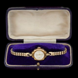 Antique Vintage Art Deco Retro 10k Rolled Gold Plated Gruen Womens Wrist Watch