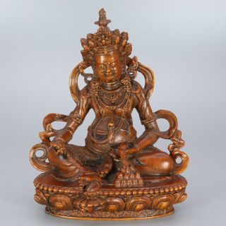 Chinese Exquisite Hand - Carved Tibetan Buddha Carving Boxwood Statue