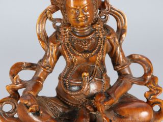Chinese Exquisite Hand - carved Tibetan Buddha Carving Boxwood statue 3