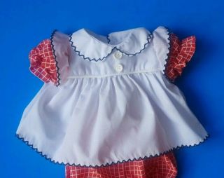 Vintage Cabbage Patch Doll Red & White DRESS BLOOMERS Cpk Clothes Coleco 3