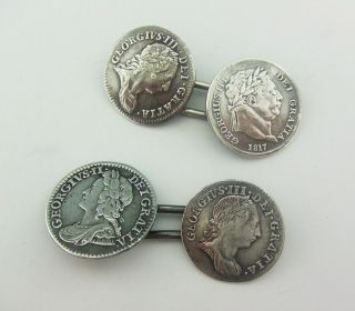 Antique Georgian Silver Coin Cufflinks