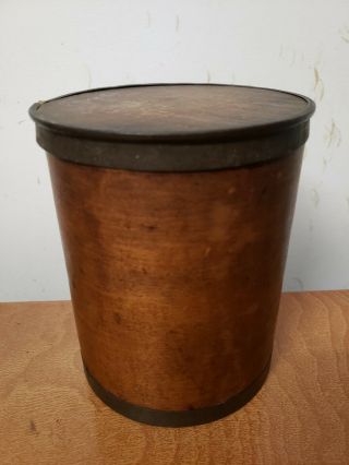 Antique Bent Wood Shaker Pantry Storage Box W/lid Pat.  1833