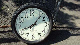 Antique Large International Time Recording Endicott Slave Gallery Wall Clock 22 "