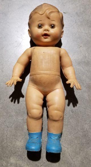 Tod - L - Tim Rubber Squeak Dolll Toy By The Sun Rubber Co.  10 " Tall Circa 1947