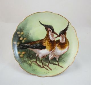 Antique L.  R.  L.  Limoges France Charger Plate Game Birds Hand Painted