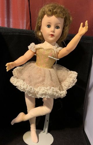 Ballerina Doll Unmarked Vinyl & Hard Plastic Jointed Ankles Waist Vintage 50 - 60s