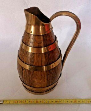 French Vintage Wine or Cider Brass & Wood /Copper Jug/Ewer/Pitcher n°5 2