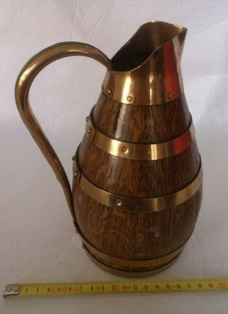French Vintage Wine or Cider Brass & Wood /Copper Jug/Ewer/Pitcher n°5 5