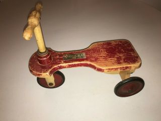 Antique Toy Kiddie Kar Trike / Scooter H.  C.  White Company U.  S.  A Patent 1918