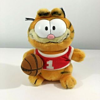 Vtg Garfield Plush Toy Stuffed Animal Dakin 1981 Basketball Player