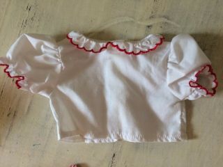 American Girl BITTY BABY Playtime Overalls Blouse & Hat Red & White Gingham 5