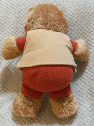 Vintage 1988 Teddy Ruxpin Plush Brown Bear with Vest Non - Talking 14 
