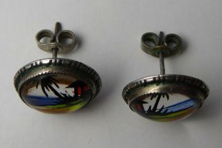 Antique Art Deco Thomas L Mott TLM Sterling Silver Butterfly Wing Earrings 3
