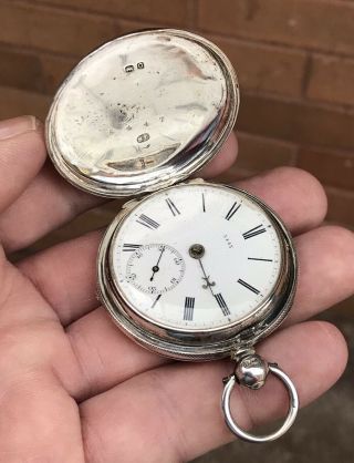 A Gents Antique Solid Silver Full Hunter Fusee Pocket Watch,  Spares Only 1869.
