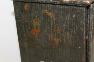 RARE 18TH C WILLIAM & MARY SPICE CHEST WITH ITS JAPANNED DECORATION 7
