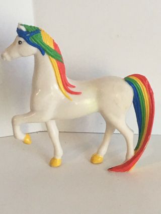 Vintage 1983 Rainbow Brite - - - - Starlite Rainbow Horse - - - - 3 " Pvc Hallmark Figure
