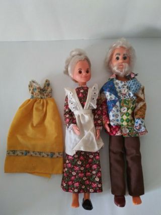 Vintage 1975 Sunshine Family Grandparents Dolls Mattel 1970 