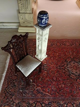 One Classic Tall Pedestal By Artist Jim Coates Dollhouse Miniature 1:12 Scale