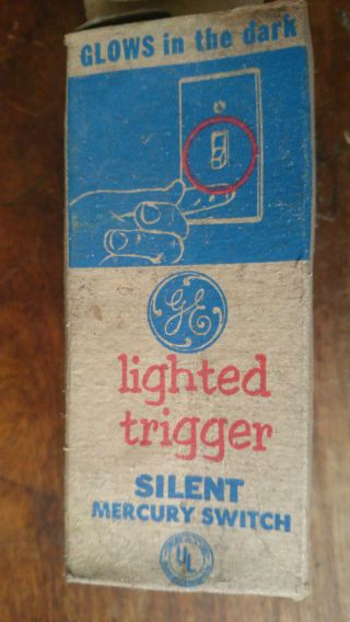 2x Nos Vintage Ge General Electric Single Pole Lighted Mercury Wall Switch