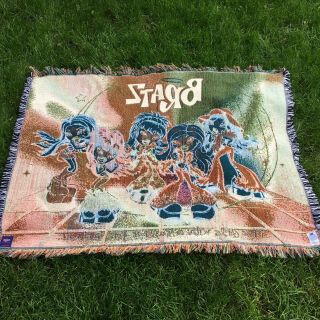 Vintage Bratz Dolls Fringed Tapestry Throw Blanket 56.  5” X 41” Cartoons 2000’s 4