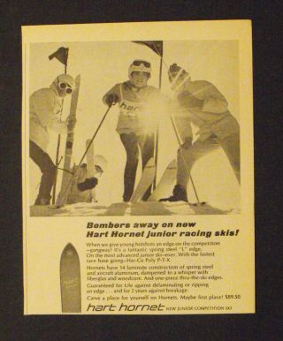1967 Hart Hornet Junior Racing Skis Vintage Sports Promo Print Ad