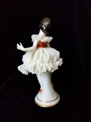 Vintage Volkstedt Dresden Porcelain Lace Figurine,  Germany Pre - WW2,  RARE 5
