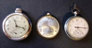 3 Vintage Pocket Watches For One Price North Star,  American,  Ingraham,