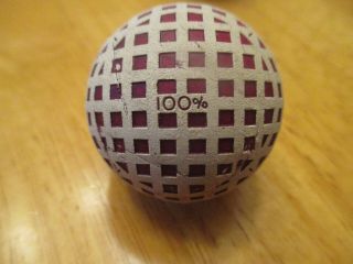 Antique Golf Ball " 100 " Gutty Bramble Mesh Hickory Era Early 1900s