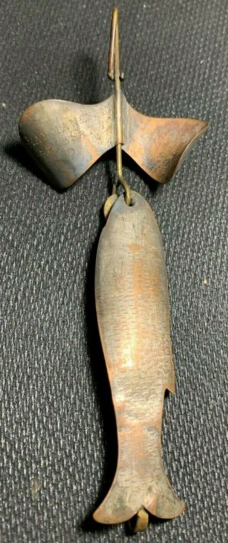 Vintage,  Chapman & Sons,  Theresa,  N.  Y. ,  2,  Copper Fishing Lure (4 - 3/4 Inches Long) 4