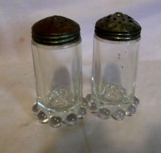 Antique Candlewick Bubble Boopie Glass Eapg Salt & Pepper Shakers