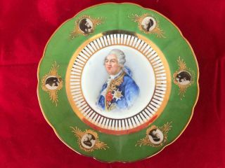Fine Antique Prov Saxe Es Prussia Porcelain Portrait Plate Louis Xvi