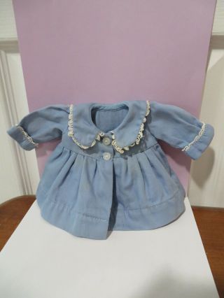 Vintage Effanbee Dy - Dee Baby Doll Blue Coat W Tlc Double Loop Trim For 11 " Doll