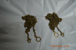 Antique Gustav Becker Grandfather Clock Chains Set Of 2 For Project