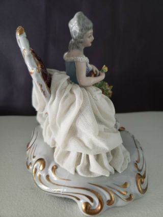 Dresden lace figurine Capodimonte Seated Figure 2