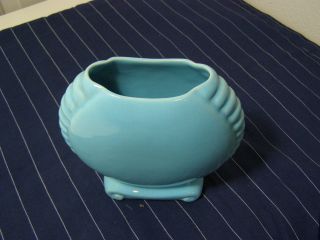 Rare Antique Catalina Island Pottery 7x7x3 Art Deco Vase 604 Turquoise blue 4