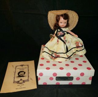 Vintage Bisque Nancy Ann Storybook Doll 5 1/2 " Southern Belle 57 Wrist Tag&box