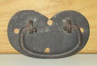 Antique Blacksmith Made Wrought Iron Handle Pull - 3 3/4 " Wide By 2 1/4 " Tall