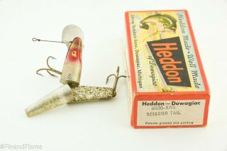 Vintage Heddon Scissor Tail Spook Antique Lure XRS in Correct Box ET20 3