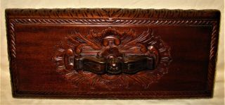 Victorian Tea Box Caddy Chest Hand Carved Mahogany 4