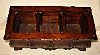Victorian Tea Box Caddy Chest Hand Carved Mahogany 7