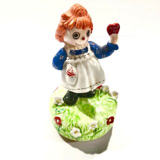 Vintage1974 Schmid Raggedy Ann Rotating Music Box From Japan Very Hard To Find