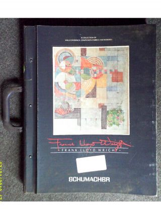1987 Frank Lloyd Wright Intact Schumacher Wallpaper,  Fabric Sample Book