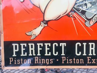 ANTIQUE PERFECT CIRCLE TIN SIGN VINTAGE X - 90 Piston Rings Piston Expanders RARE 7