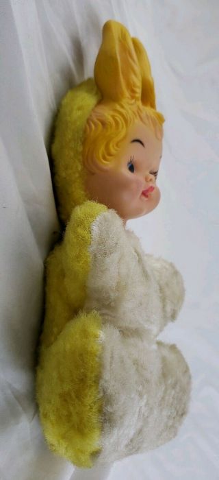 Vintage 1964 Rubber Face Plush MY TOY Bunny Rabbit Baby Doll Stuffed Animal 5