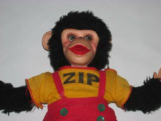 Zip The Monkey,  Rushton Co.  15 Inch Plush,  Howdy Doody,  Rubber Face, 2