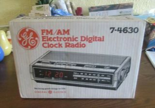 Old Stock Ge Fm/am Electrontic Digital Clock Radio 7 - 4630
