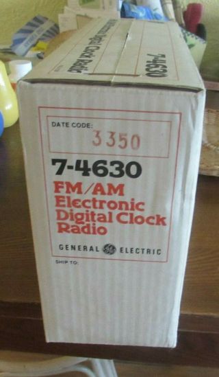 OLD STOCK GE FM/AM ELECTRONTIC DIGITAL CLOCK RADIO 7 - 4630 2